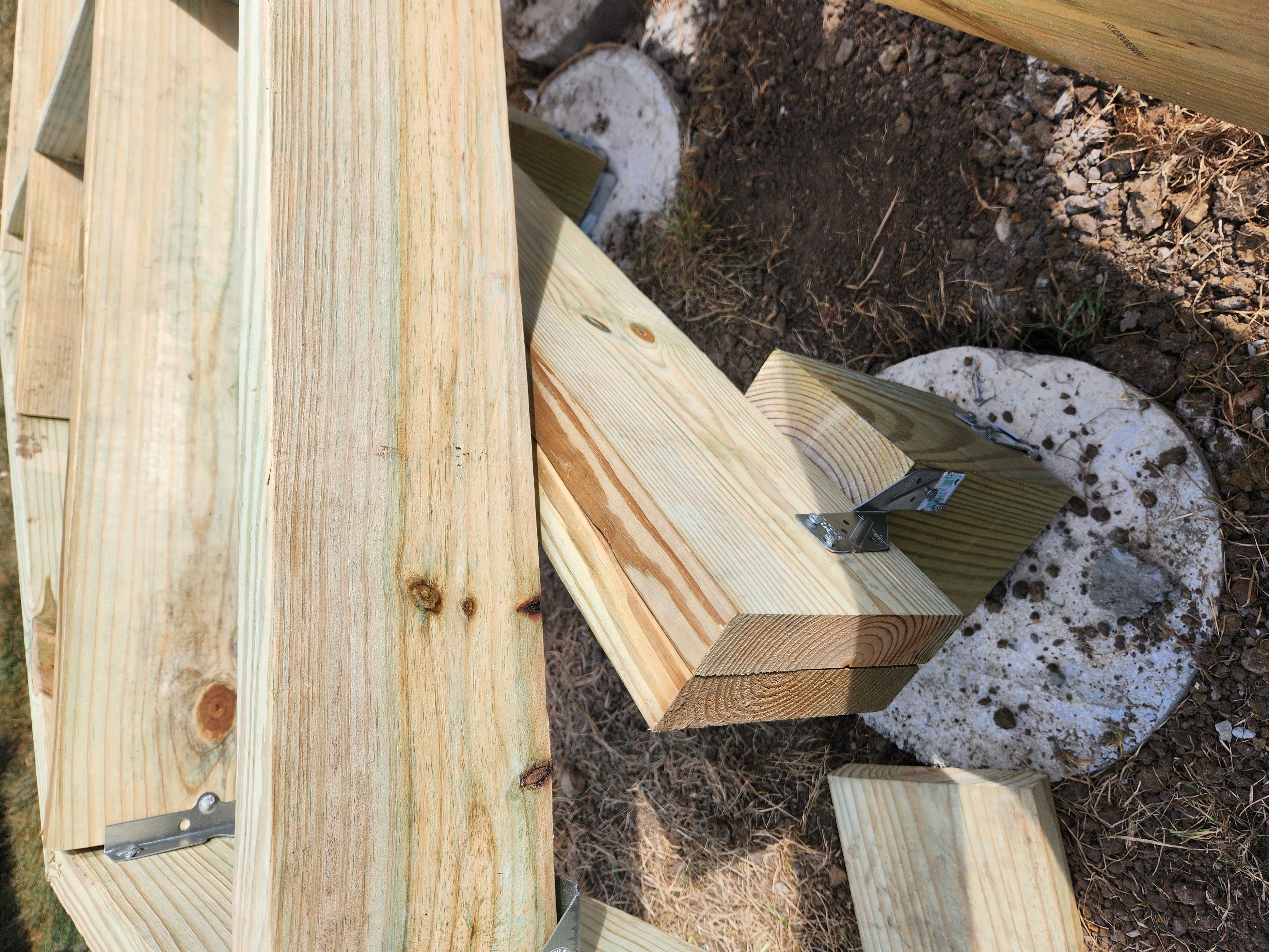 Deck framing close-up