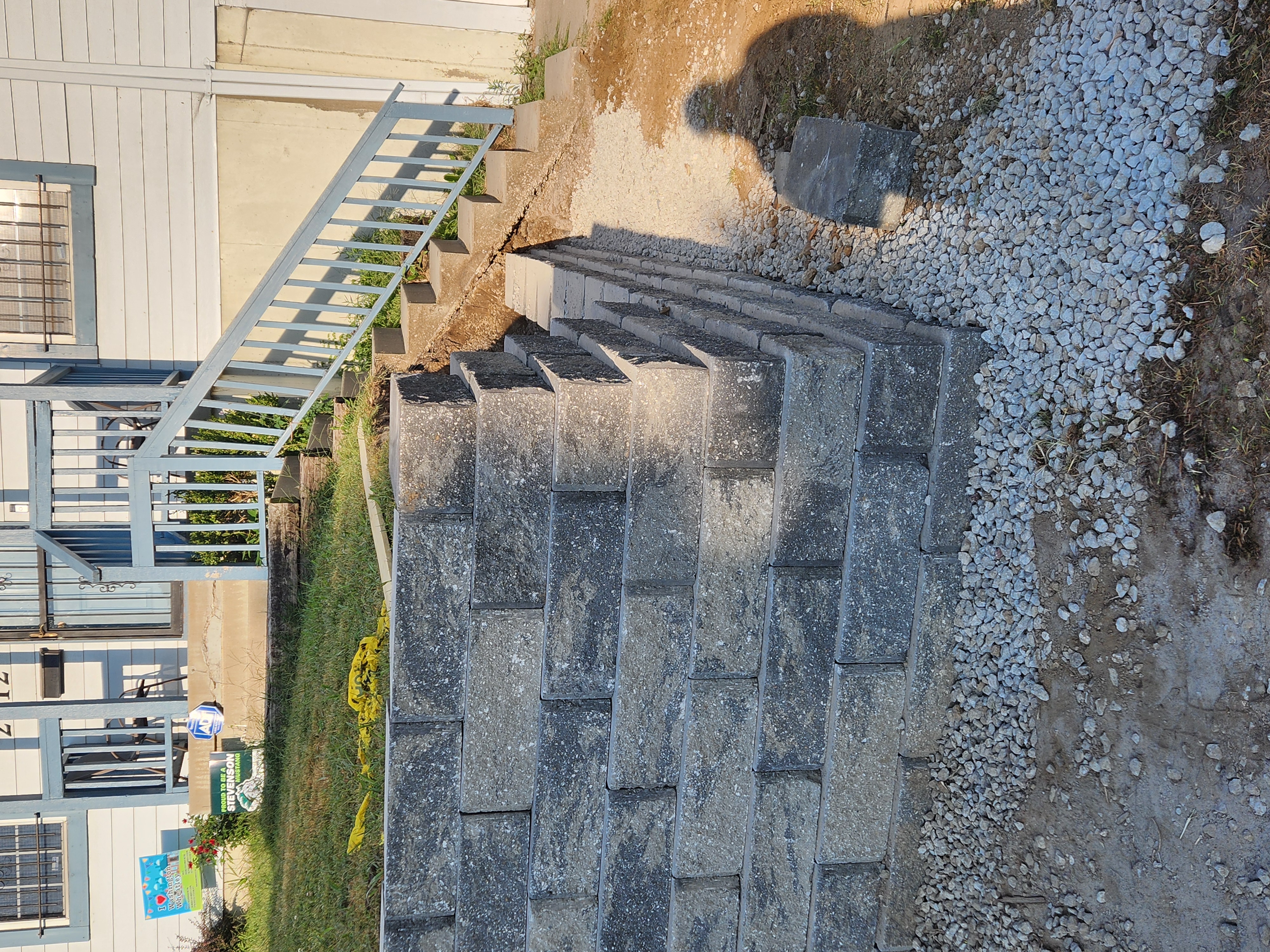 Retaining wall stonework detail