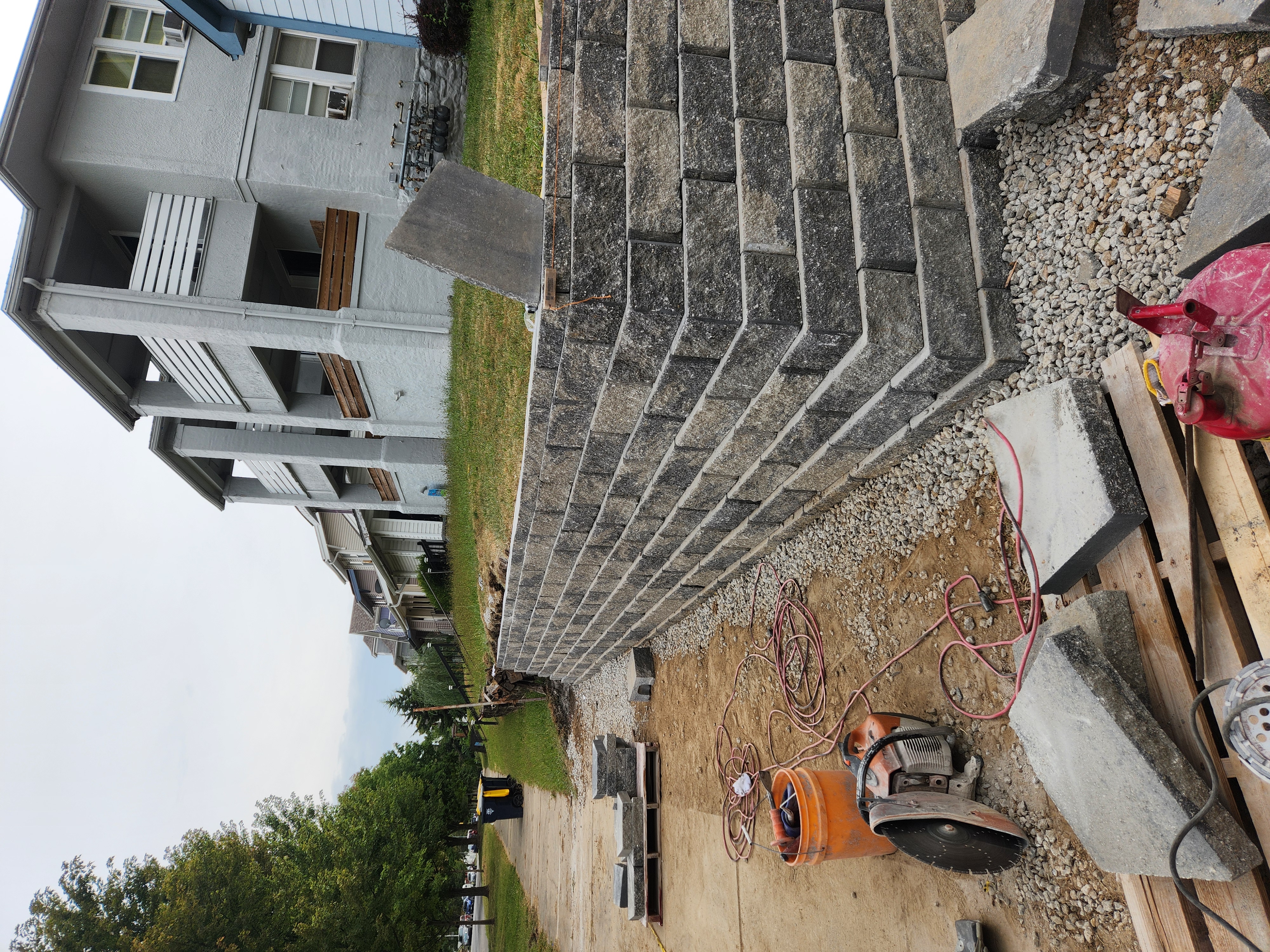 Completed retaining wall project